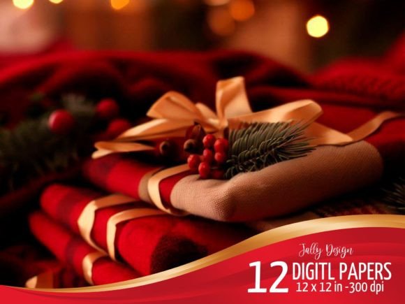 Christmas Blankets Digital Paper: A Pack of Beautiful AI-Generated Illustrations