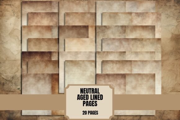 Neutral Aged Lined Junk Journal Pages: A Versatile Digital Asset