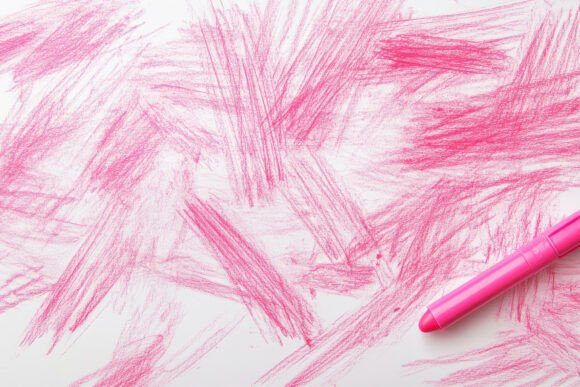 Pink Crayon Strokes: A Playful Asset for Modern Designers