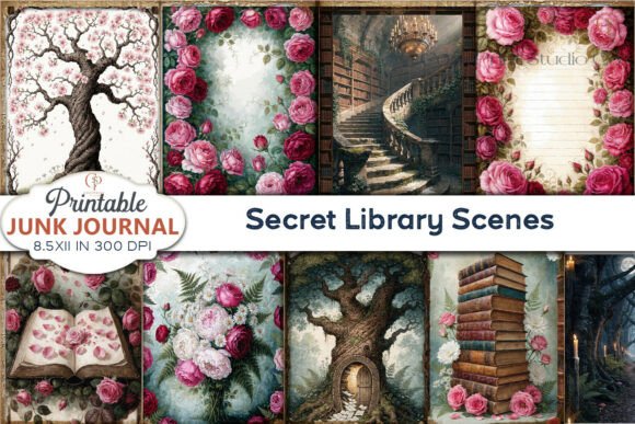 Secret Library Scenes Junk Journal Pages: Unveiling Creative Magic
