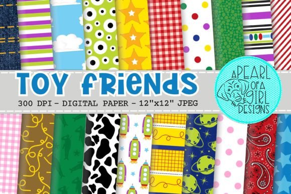 Toy Friends Digital Paper: Western & Galaxy Themes