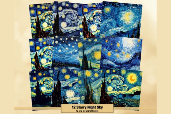 Unleash Cosmic Creativity: Starry Night Van Gogh Inspired Papers
