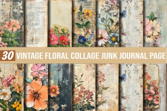 Unlock Creative Potential with Vintage Floral Collage Junk Journal Page