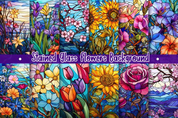 Unlocking Artistic Vision with Stained Glass Flowers Background