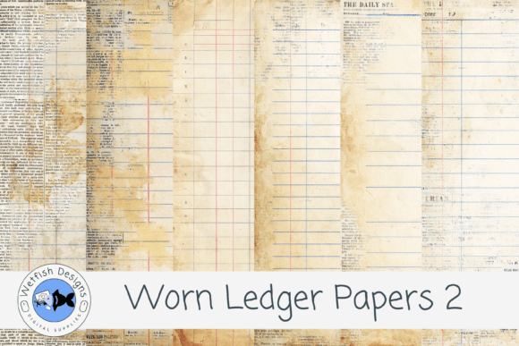Worn Ledger Papers 2: Authentic Vintage Texture